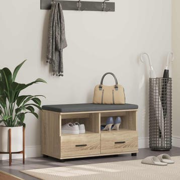 vidaXL Hallenbank Sonoma Eik 80 x 38 x 46 cm Geengineerd, Verzenden
