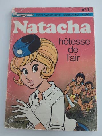 Natacha T1 + dédicace - B - 1 Album - Réédition - 1975