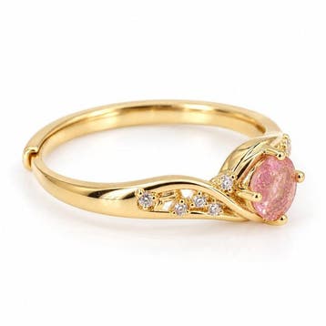 Zonder minimumprijs - Ring Verguld Toermalijn - Diamant -, Nieuw