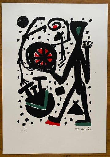 A.R. Penck (1939–2017) - Mann mit Weltrad
