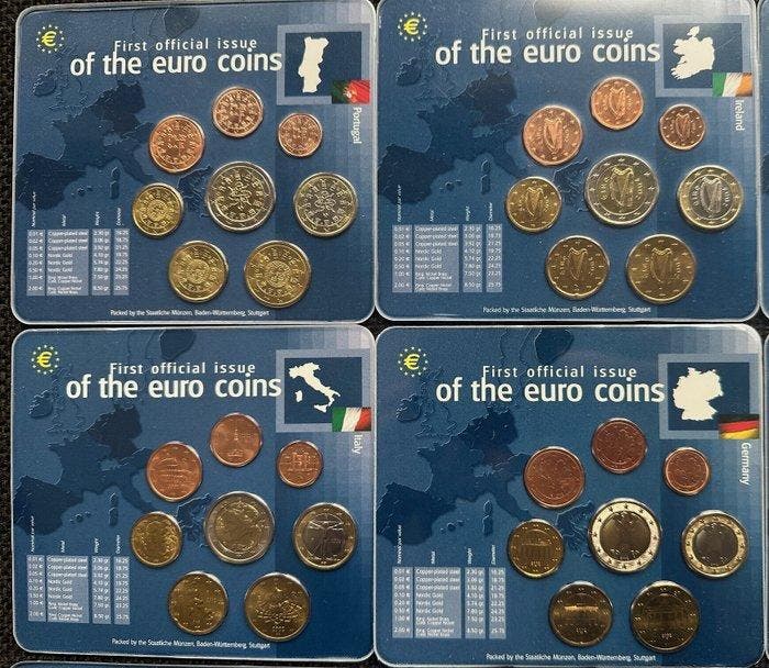 Europa. Series 1 Cent - 2 Euro 1999/2002 (12 series) (Zonder, Timbres & Monnaies, Monnaies | Europe | Monnaies non-euro