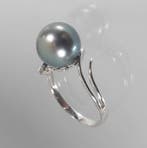 Bague - 14 carats Or blanc Perle - Tahiti Perle, Nieuw