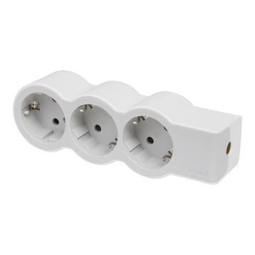 Legrand Standaardstopcontact 3x2P+A Zonder Snoer Wit-Grijs, Verzenden