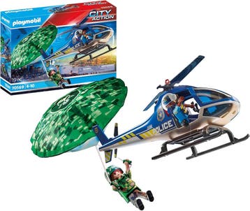 Politiehelikopter met parachute: Tweede kansje! OP = OP, Kinderen en Baby's, Speelgoed | Playmobil, Verzenden, Zo goed als nieuw