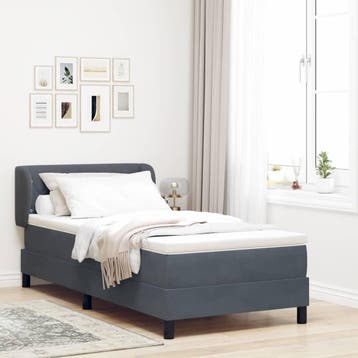 vidaXL Boxspring bed met matras Donkergrijs 100 x 200 cm, Verzenden