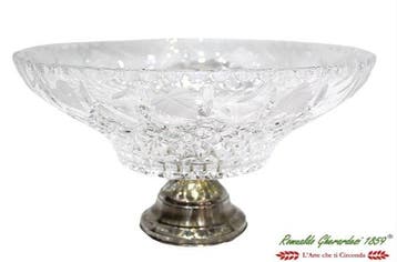 Centrotavola Base argento Pieno 800 e cristallo Molato a