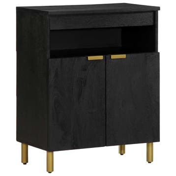 vidaXL Dressoir 60x33x75 cm bewerkt hout zwart, Verzenden