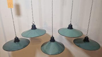 Plafondlamp (5) - Emaille, Staal - Geëmailleerde lampen 5