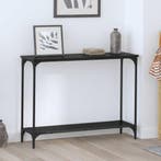 vidaXL Wandtafel met plank Zwart eiken 101 x 30.5 x 75 cm, Verzenden