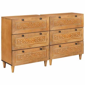 vidaXL Dressoir 2 st 120 x 33,5 x 75 cm massief mangohout, Verzenden, Nieuw
