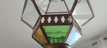 Plafondlamp - Glas, Metaal, Antiek en Kunst