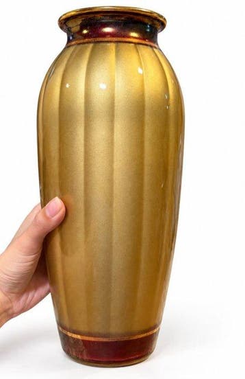 Rotondo Murano - Vaas - Gouden bloemige decoratieve vaas -