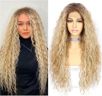 Blonde Krulpruik 66cm | Retour deal | 40% korting, Verzenden, Accessoires