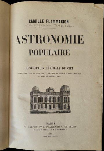 Camille Flammarion - Astronomie Populaire - Description