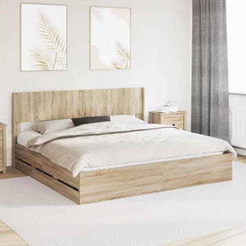 vidaXL Bedframe met opbergruimte en hoofdbord met lade, Huis en Inrichting, Verzenden, Nieuw