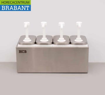 HCB inox Double Sauce Bar Sauce Pump Sauce Dispenser 4 x 2, Zakelijke goederen, Verzenden, Nieuw in verpakking
