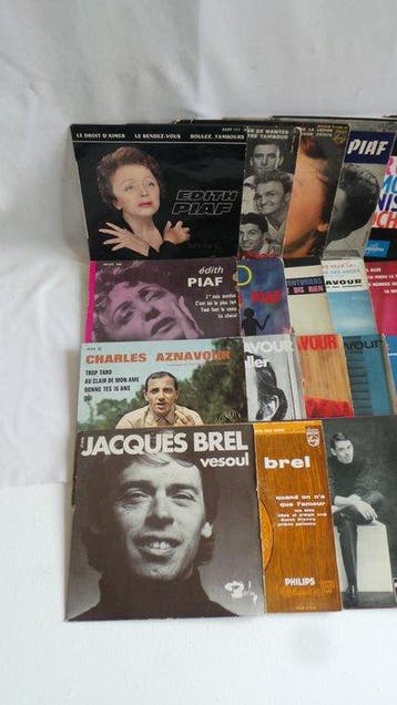 Edith Piaf, Charles Aznavour, Jacques Brel - 30 x 7 singles