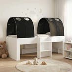 vidaXL Bed met Tunnel 4 pcs Wit en zwart Bewerkt hout, Verzenden, Nieuw