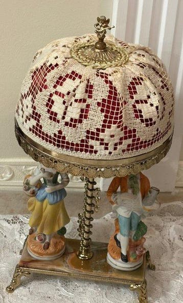 Capodimonte - Lampe de table - Onyx, Laiton, Porcelaine -