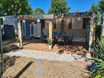 4 t/m12 juli Luxe mobile home 300 meter v/d Middellandse Zee, Internet, Recreatiepark, Languedoc-Roussillon, Chalet, Bungalow of Caravan