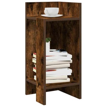 vidaXL Bijzettafeltje met plank 25,5x27x60 cm gerookt, Huis en Inrichting, Verzenden, Nieuw