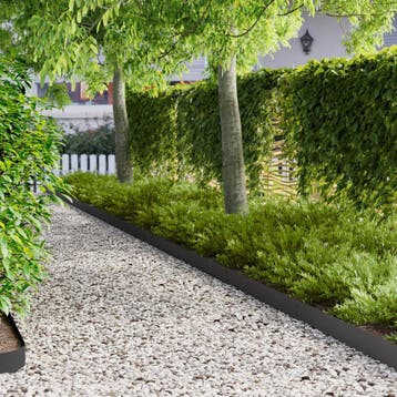 vidaXL Gazonrand 10 st 103 x 15 cm Staal Zwart, Verzenden, Nieuw