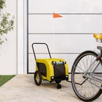 vidaXL Hondenfietstrailer oxford stof en ijzer geel en zwart, Verzenden, Nieuw