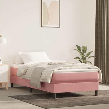 vidaXL Boxspring bed fluweel roze 100x200 cm, Verzenden