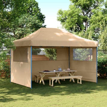 vidaXL Partytent 279 x 410 x 315 cm Beige Oxford Stof, Verzenden, Nieuw