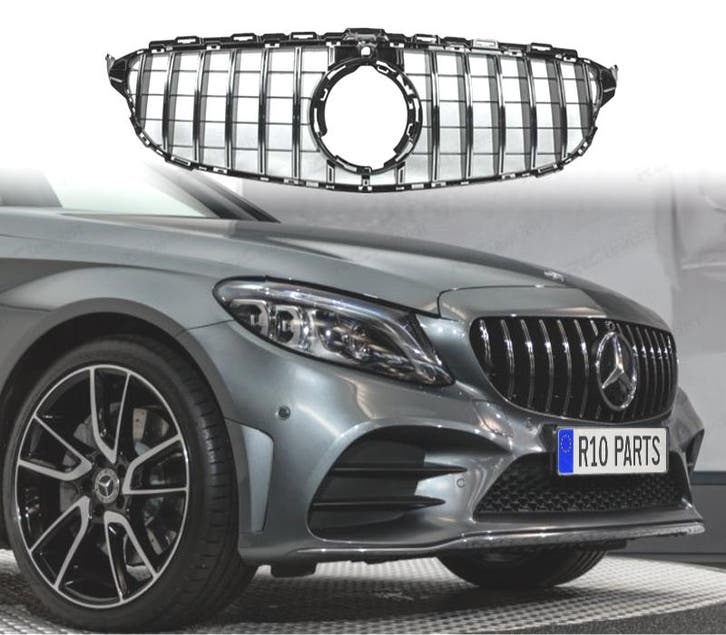 GRILLE MERCEDES W205 18-21 LOOK GT-R CHROME AVEC CAMÉRA, Autos : Pièces & Accessoires, Carrosserie & Tôlerie, Envoi