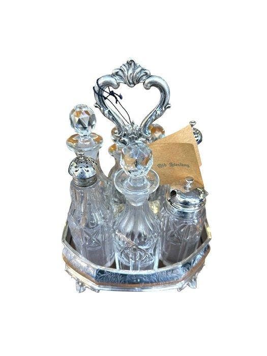 Olie-en-azijnstelletje - Kristal - Argento Antico, Antiquités & Art, Antiquités | Argent & Or