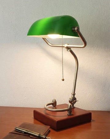 Lampe de banquier - Opaline