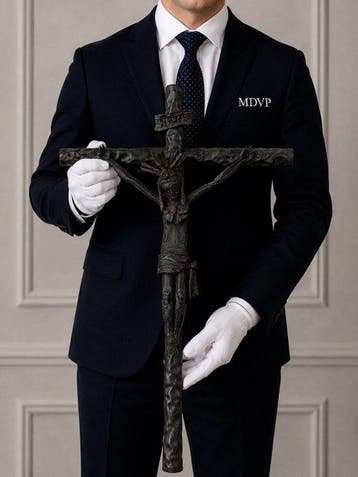 Brutalist Crucifix - Smeedijzer - 1950-1960 - Italiaanse