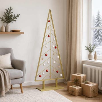 vidaXL Metalen kerstboom KUOPIO 150 cm Staal Goud, Verzenden