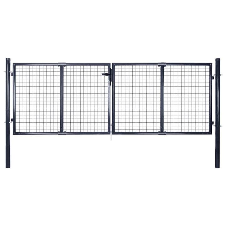 vidaXL Tuinhek van gaas gegalvaniseerd staal 300x75 cm grijs, Jardin & Terrasse, Portes de jardin, Envoi