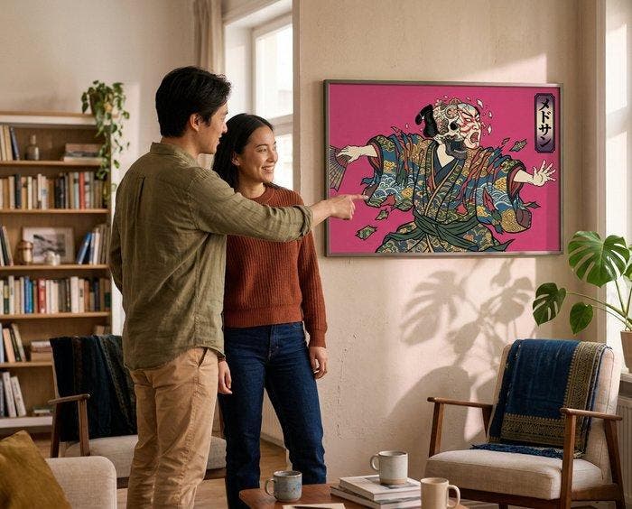 MEDSAN - Cybernetic Kabuki () - Hand Signed, Antiek en Kunst, Kunst | Designobjecten