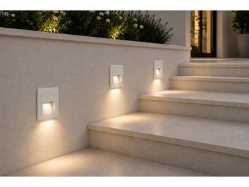 Veiling - 6 x LED Trapverlichting 3W – Vierkant – Wit ?, Nieuw