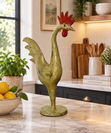 Abdoulaye Derme - sculptuur, Coq - 28 cm - Brons