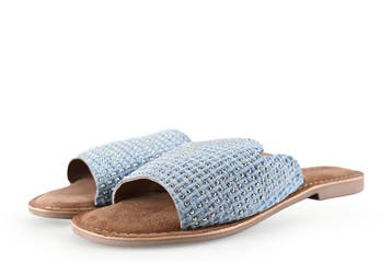 Lazamani Slippers in maat 41 Blauw, Kleding | Dames, Slippers, Lazamani, Zo goed als nieuw, Verzenden
