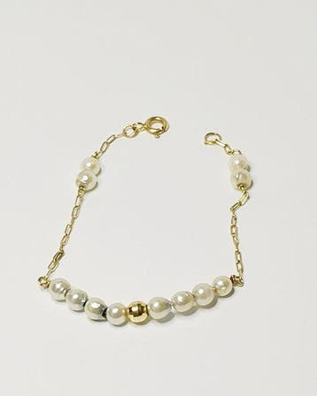 Armband - 18 karaat Geel goud - gekweekte parels, Nieuw