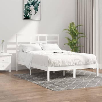 vidaXL Bedframe massief hout wit 120x200 cm, Verzenden, Nieuw