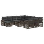 vidaXL Tuinbank Set 13 pcs Grijs en Donkergrijs poly rattan, Verzenden, Nieuw