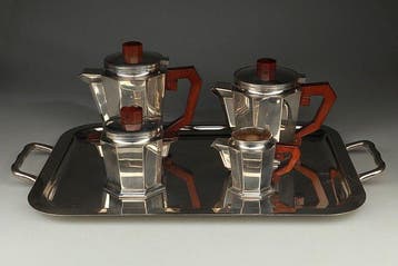 Koffie- en theeservies - Verzilverd, Antiek en Kunst