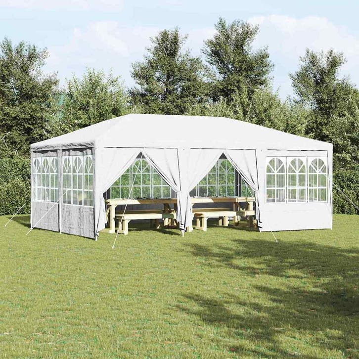 vidaXL Partytent Wit 600 x 400 x 266 cm Polyetheen, Jardin & Terrasse, Tonnelles, Envoi