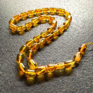 Chapelet en ambre Tesbih, perles de prière en forme de
