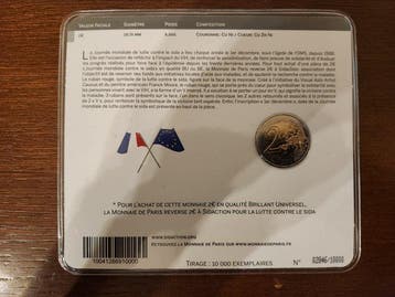 France. 2 Euro 2014 Sidaction (Sans prix de réserve)