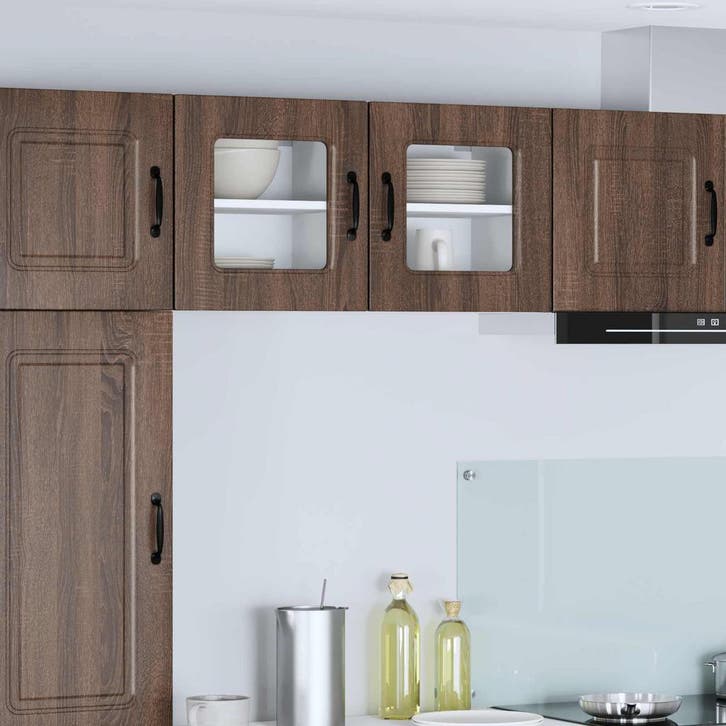 vidaXL Vaatwasserpaneel Kalmar 2 st Bruin Eiken Bewerkt hout, Huis en Inrichting, Kasten | Overige, Nieuw, Verzenden