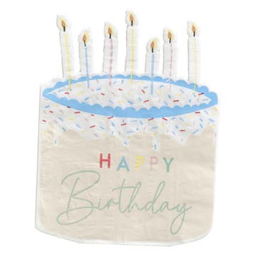 Happy Birthday Servetten Taart 16,5cm 16st, Verzenden, Nieuw