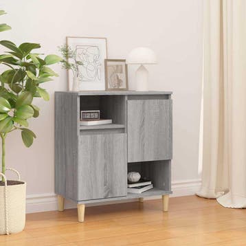 vidaXL Dressoir 60x35x70 cm bewerkt hout grijs sonoma, Verzenden, Nieuw