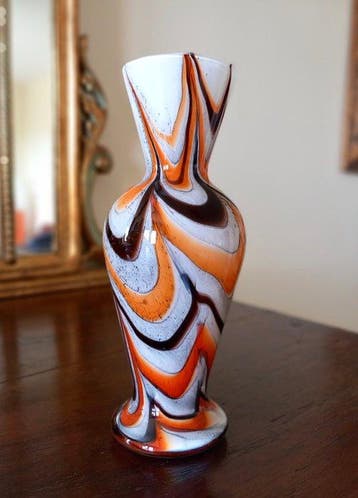 Vaas - Opaline glas - Italiaanse kunst 1970, Antiek en Kunst